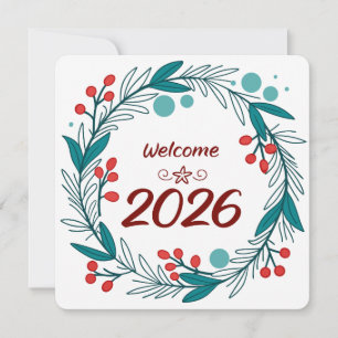 Convite Elegante Boas-vindas a 2026 – Coroa de Louro Festi