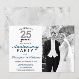 Convite Elegante Bodas de Prata 25º Aniversário de Casamen