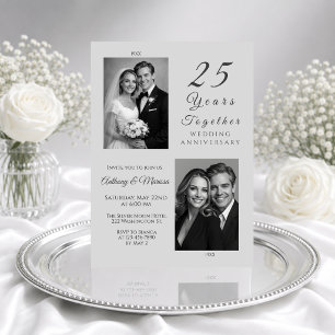 Convite Elegante Bodas de Prata 25 Anos Juntos