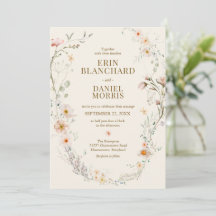 Elegante Boho Aquarela Floral de Flores Silvestres