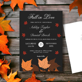 Convite Elegante Boho Black and White Fall in Love Weding