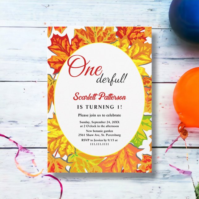 Convite Elegante Boho Fall deixa primeiro aniversario (Criador carregado)