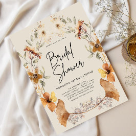 Convite Elegante Boho Floral Chá de panela