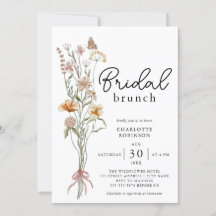 Elegante Boho Floral Wildflower Bridal Brunch
