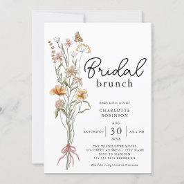 Convite Elegante Boho Floral Wildflower Bridal Brunch