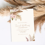 Convite Elegante Boho Pampas Floral aniversário de 30 anos<br><div class="desc">Convite para aniversário de 30 anos no estilo chic boho com tipografia minimalista e sotaques florais elegantes</div>