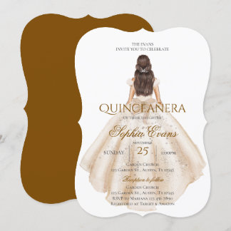 Convite Elegante Boho Quinceanera Princess