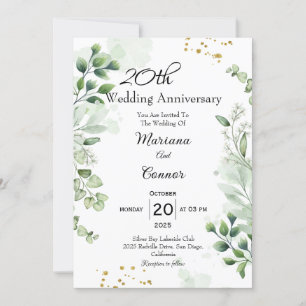 Convite Elegante Boho Verdura Casamento Aniversário 