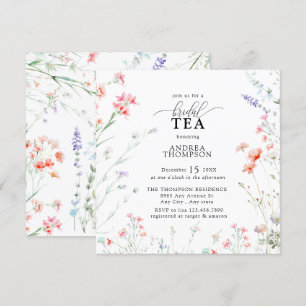 Convite Elegante Boho Wildflower Bridal Tea