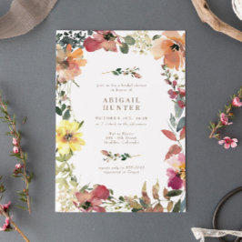 Convite Elegante Boho Wildflower Chá de panela