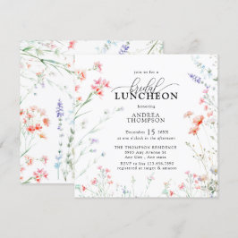 Convite Elegante Boho Wildflower Floral Bridal Luncheon