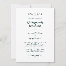 Convite Elegante Bridal Luncheon Bridesmaids Emerald Green