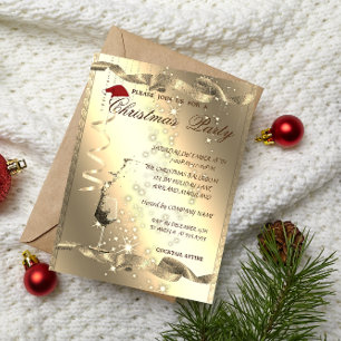 Convite Elegante, Brilho, Vidro, Festa de Natal Corporativ