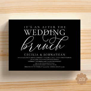 Convite Elegante Brunch Após o Casamento, Sofisticado Pret