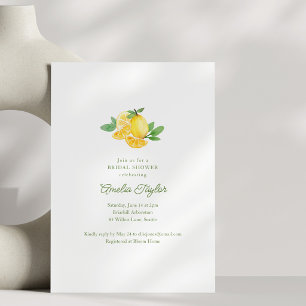 Convite Elegante Brunch de Chá de Noiva com Listras Amarel