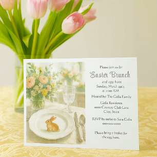 Convite Elegante Brunch de Férias de Páscoa