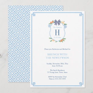 Convite Elegante Brunch de Natal com Citros para Recém-Cas