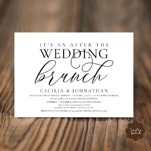 Convite Elegante Brunch Depois do Casamento, Preto e Branc