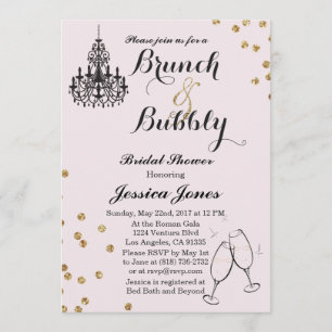 Convite Elegante Brunch e Chá de panela Bubble