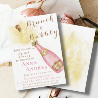 Convite Elegante Brunch e Chá de panela Bubble