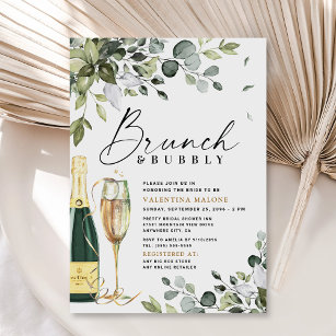 Convite Elegante Brunch e Chá de panela Greenery