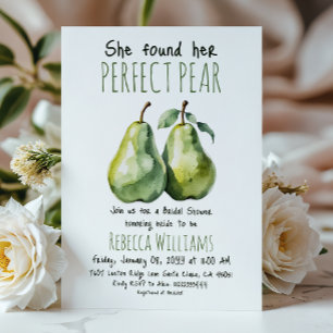 Convite Elegante Brunch Greenery Perfect Pear Chá de panel