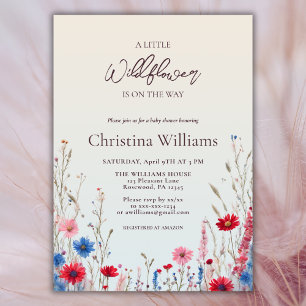 Convite Elegante Budget Boho Primavera Wildflower Chá de f