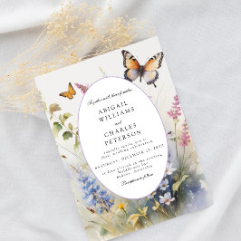 Convite Elegante buquê de flores silvestres