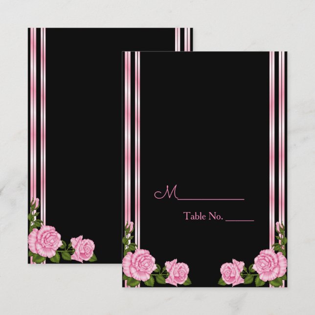 Convite Elegante buquê de rosas no canto Chic Casamento (Frente/Verso)