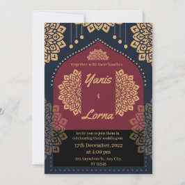 Convite ELEGANTE Burgundy DOURADO CLASSIC MANDALA WEDDING