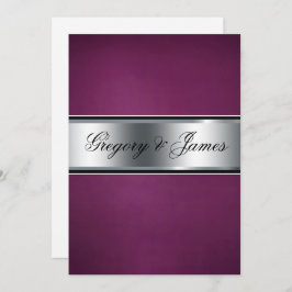 Convite Elegante Burgundy e Silver Wedding Convite,