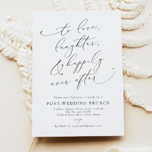 Convite Elegante Café da Manhã Pós-Casamento com Tema de L