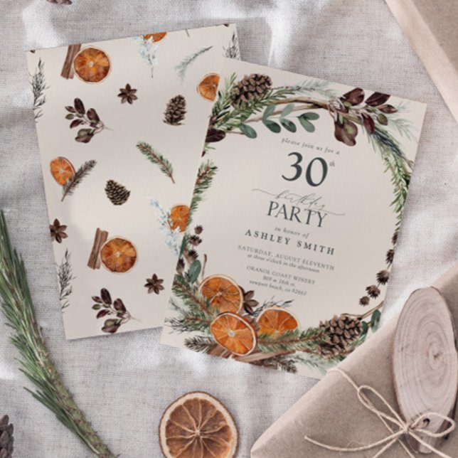 Convite Elegante Caligrafia aniversário de 30 anos de Lara (Birthday Party Invitation!)