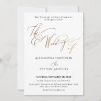 Elegante Caligrafia Dourada "O Casamento de"