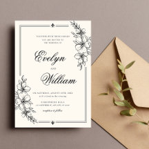 Elegante Caligrafia Floral Moderna Casamento