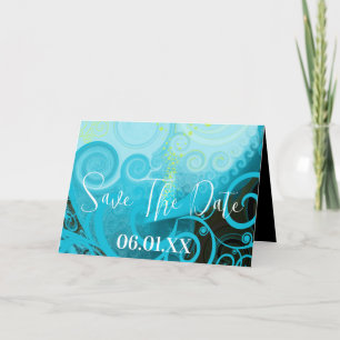 Convite Elegante Calla Lily BlueBerry Swirls