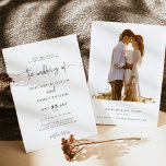 Convite Elegante Calliografia Simples O casamento de<br><div class="desc">Esta elegante fotografia caligráfica do casamento do convite é perfeita para um casamento moderno ou minimalista. A design apresenta uma tipografia elegante, mas rústica, com uma de suas fotos no verso. Para mais opções de texto de convite para o casamento, consulte a coleção de casamento elegante da caligrafia: https://www.zazzle.com/collections/whimsical_elegant_calligraphy-119723660555986269?rf=238296117664346256 Esta...</div>