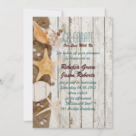 Convite elegante casa de praia conchas casamento na praia