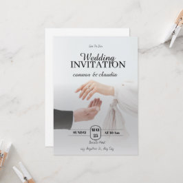 Convite Elegante casamento aviso com antecedência