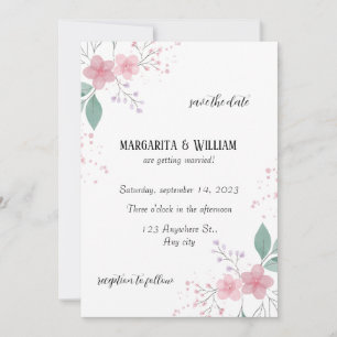 Convite Elegante casamento aviso com antecedência