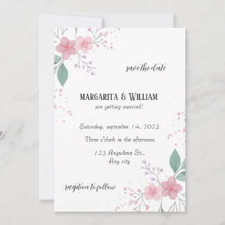 Convite Elegante casamento aviso com antecedência
