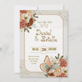 Convite Elegante casamento aviso com antecedência