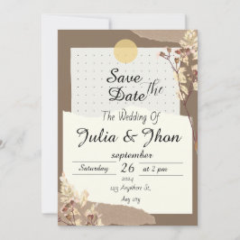 Convite Elegante casamento aviso com antecedência