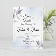 Elegante casamento aviso com antecedência