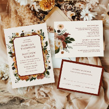 Elegante Casamento Boho Aquarela Flor Silvestre