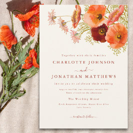Convite Elegante Casamento Boho Floral de Outono