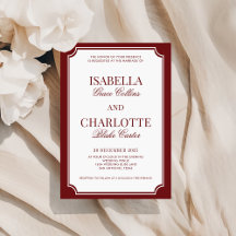 Elegante Casamento Burgundy Xadrez Dinheiro Antigo