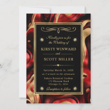 Elegante Casamento com Vermelho Derretido e Folha 