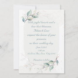 Convite Elegante Casamento de Amor Botânico