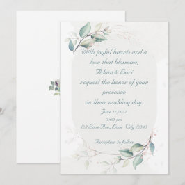 Convite Elegante Casamento de Amor Botânico